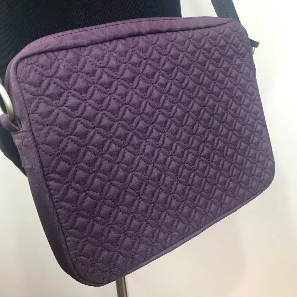 Belkin Quilted Purple Padded Zipper Sleeve Crossbody Device Bag